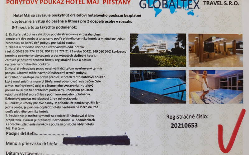 Hotelové poukazy Globaltex / Three Medic Group
